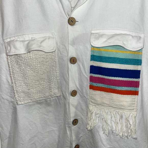 🤍ZARA Shirt jacket L – White with Colorful Pocket unisex - Picture 6 of 12